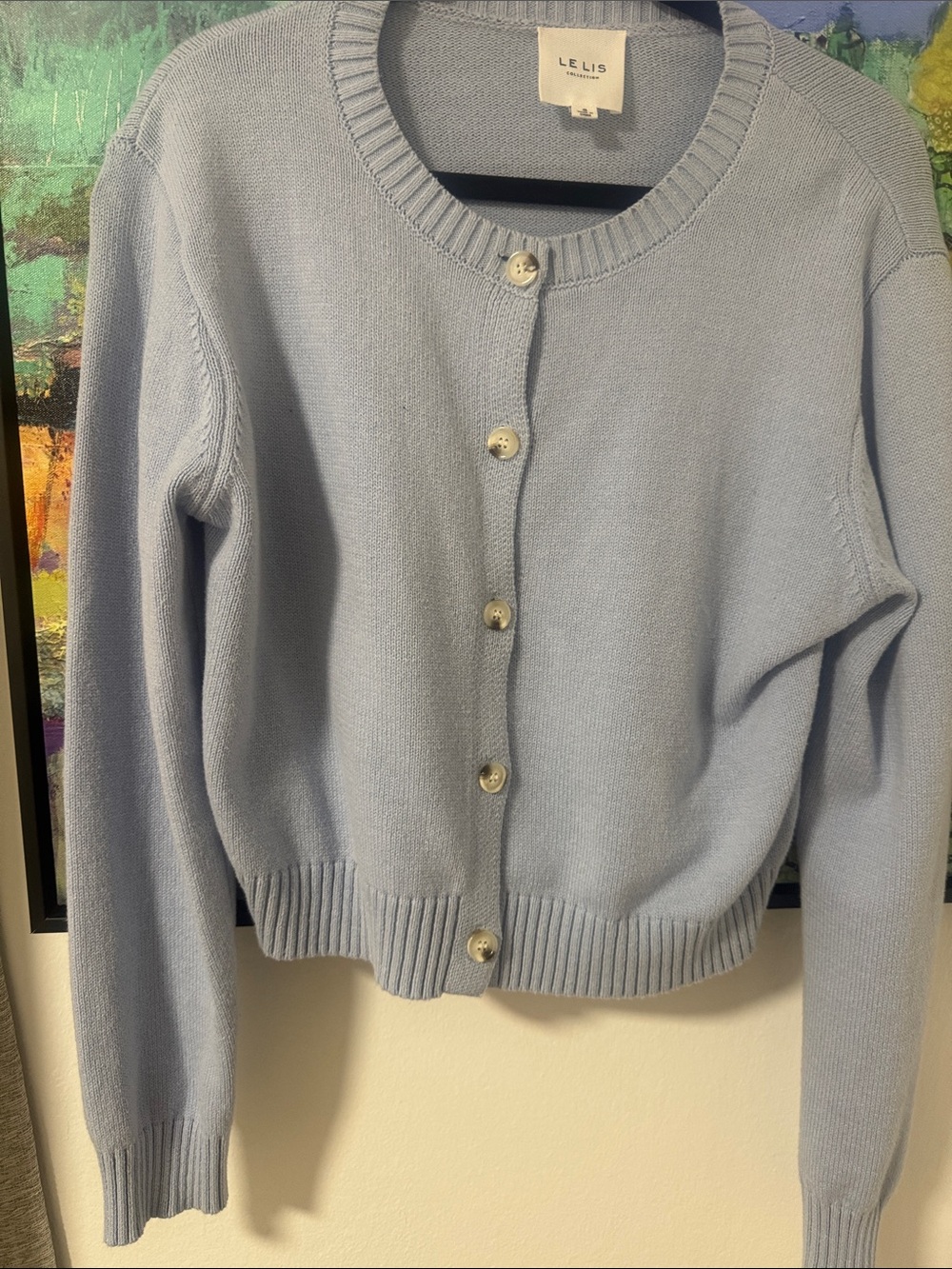 Le Lis Light Blue Cardigan Sweater